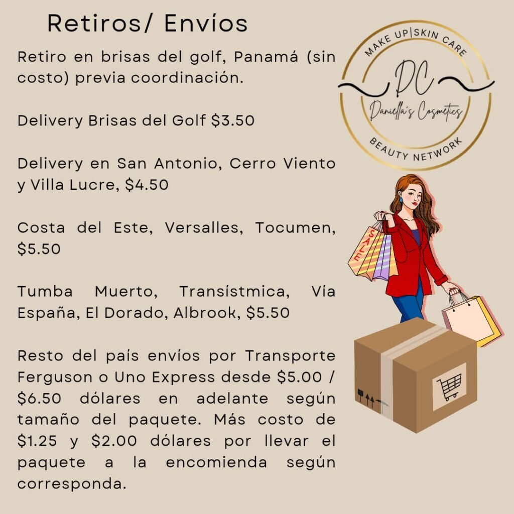 Opciones de Retiro y Envío en Daniellas Cosmetics